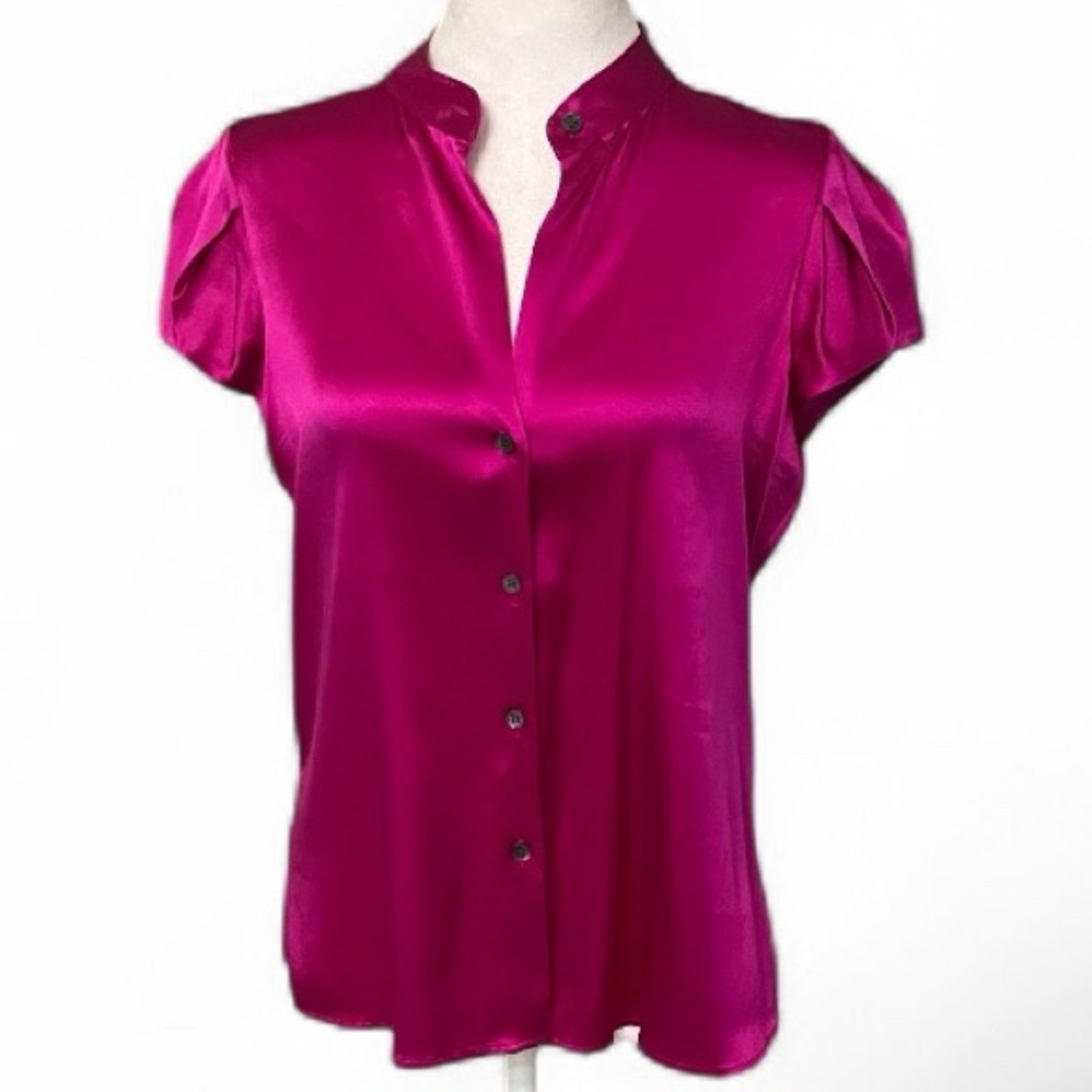 Theory Cap Sleeves Silk Shirt